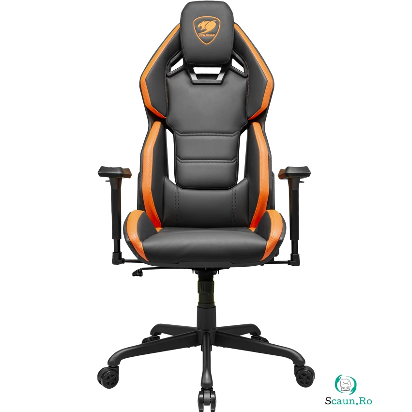 COUGAR GAMING Scaun Gaming Cougar CGR-ARX, design ergonomic, brate si suport ajustabil, Negru-Portocaliu