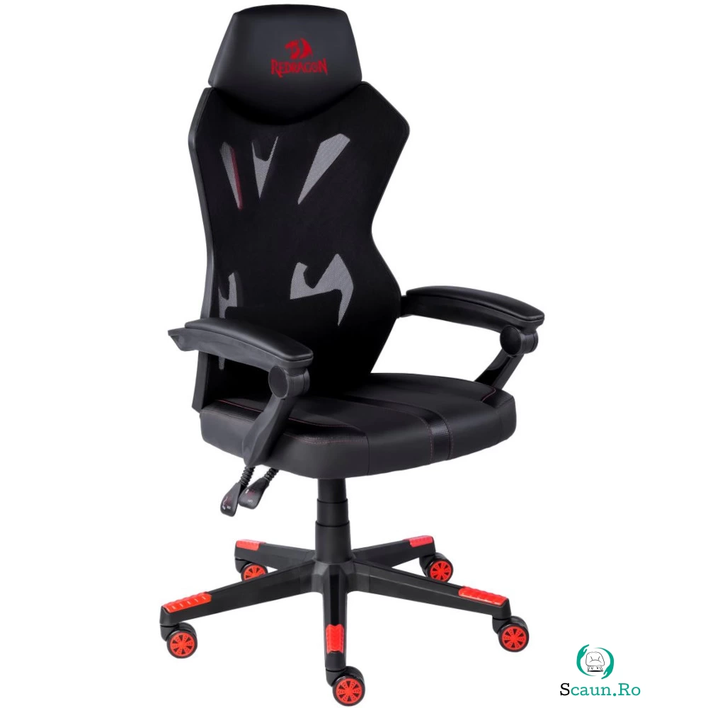 Scaun Gaming Redragon Spider King, Spatar reglabil, Negru/Rosu