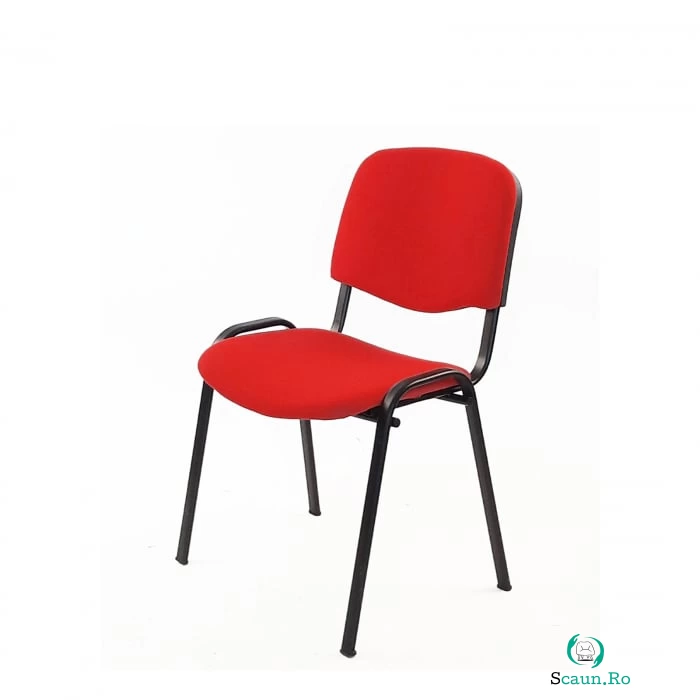 Scaun de birou VIZITATOR, cadru metalic, tapitat cu sofa, rosu, 52x44x76 cm la 119.00 lei ron