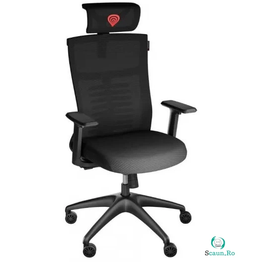 Genesis Scaun gaming Genesis ASTAT 200 G2, material textil, reglabil pe inaltime, greutate maxima suportata 120 kg, inaltime scaun reglabil 44 - 51 cm, tesatura Mesh PureFlow, tetiera si cotiere ajustabile 3D, Negru