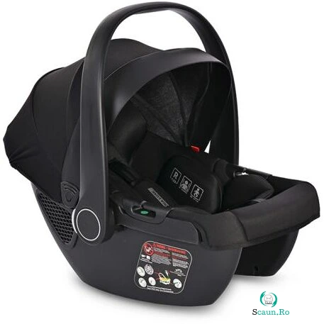 Cosulet Auto pentru Copii Aria Luxe Panou de Ventilatie Tetiera Reglabila Maner Reglabil 0-15 Luni 40-87Cm Black Jasper