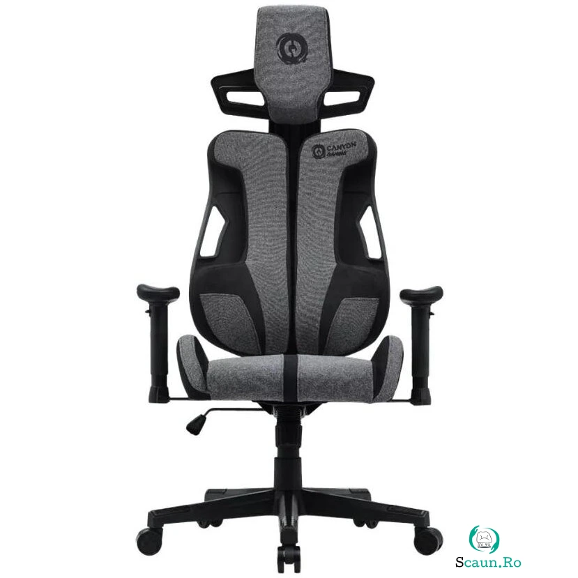 Canyon Scaun gaming Canyon Morphos, material metalic si plastic, inaltime ajustabila, suport pentru brate 2D, Gri