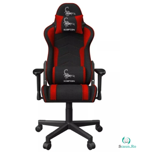 GEMBIRD Scaun gaming Gembird Scorpion Mesh, greutate suportata 136 kg, Rosu/Negru