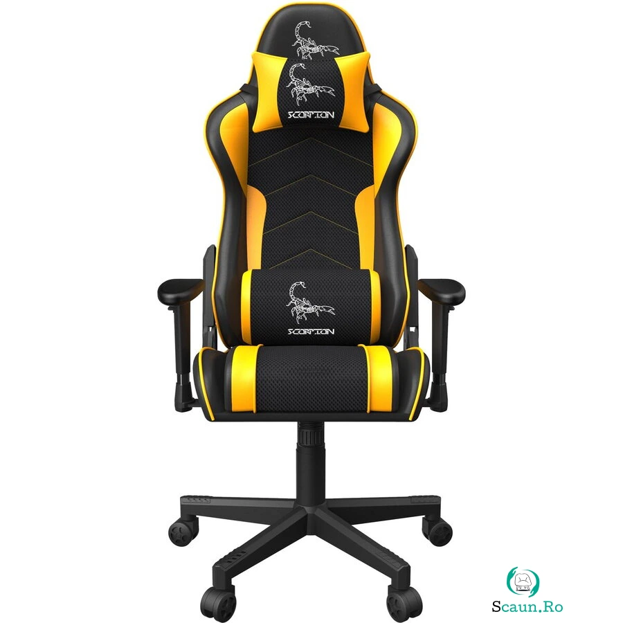 GEMBIRD Scaun gaming Gembird GC-SCORPION-05X, inaltime reglabila, nylon/PVC, Galben-Negru
