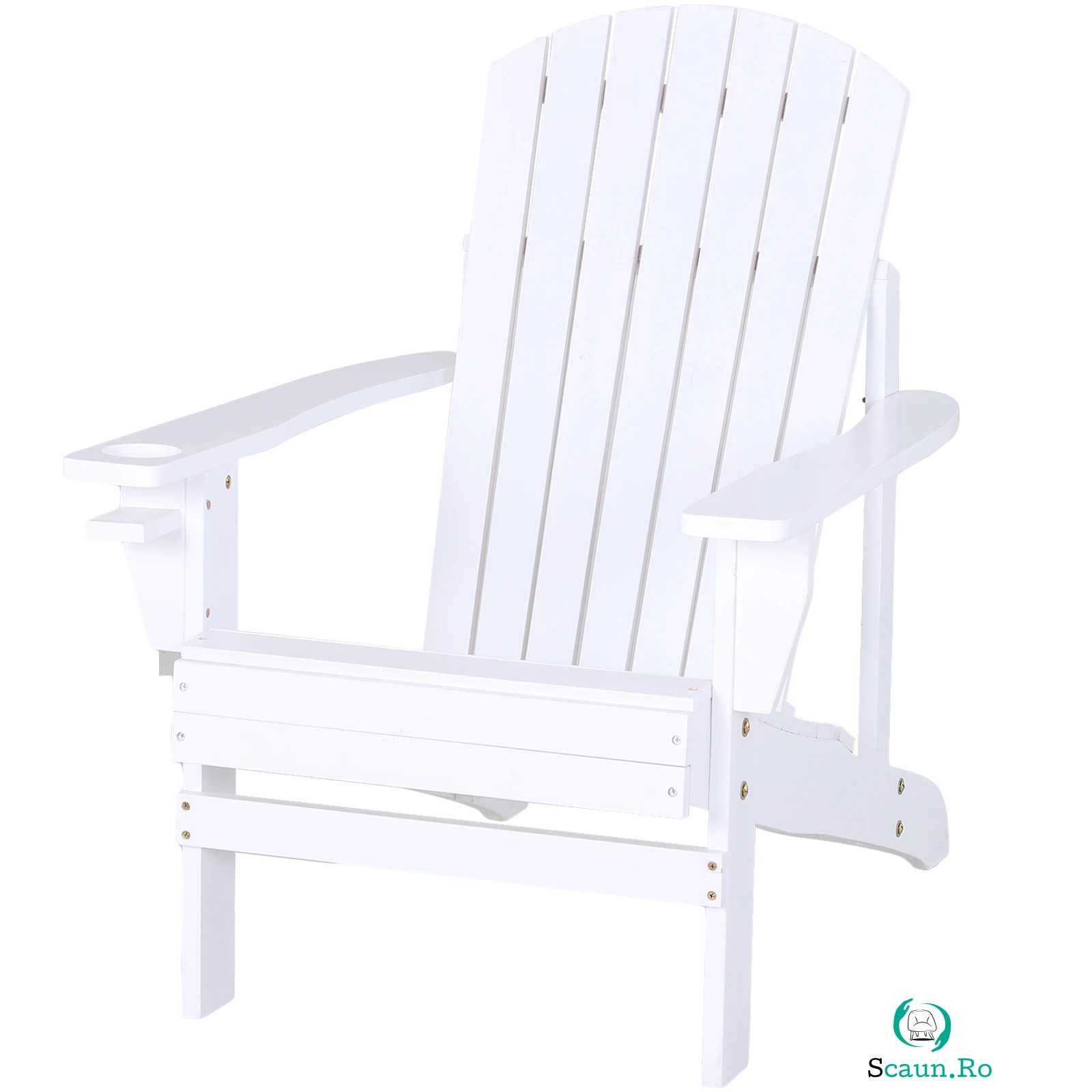 Outsunny Scaun de Gradina Adirondack din Lemn Alb 97x72.39x92.71cm la 359.99 lei ron