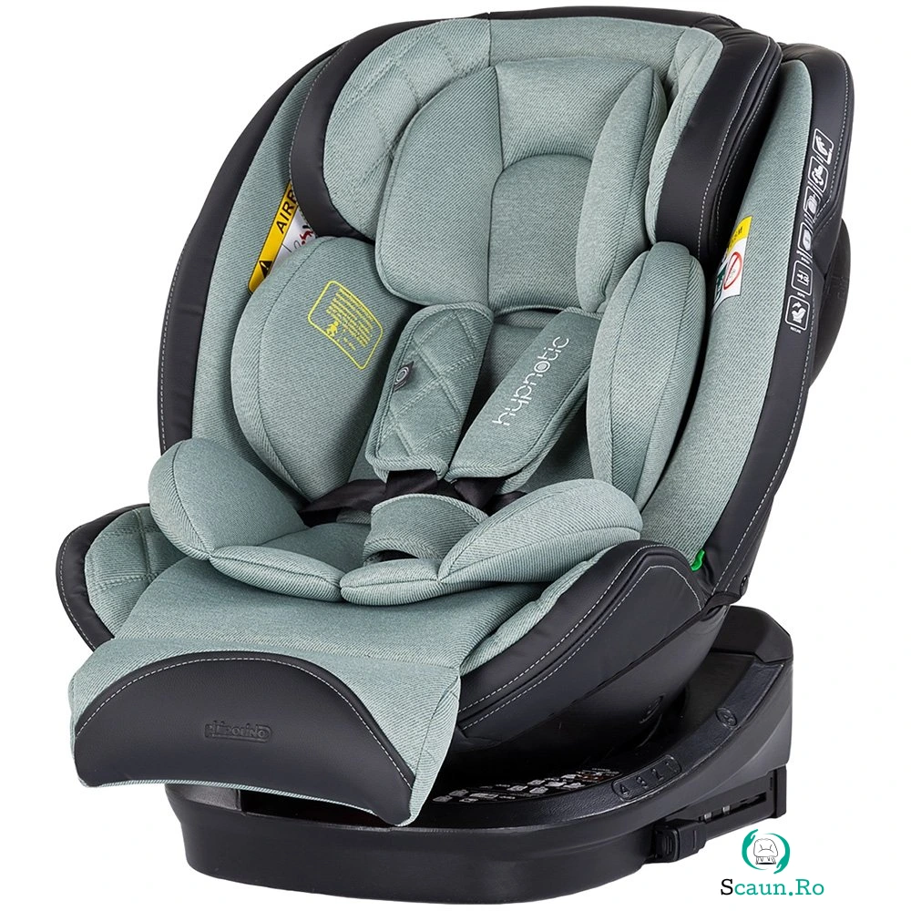 Scaun auto Chipolino Hypnotic Basil I-Size 40-150 cm cu sistem Isofix Top tether Sezut rotativ
