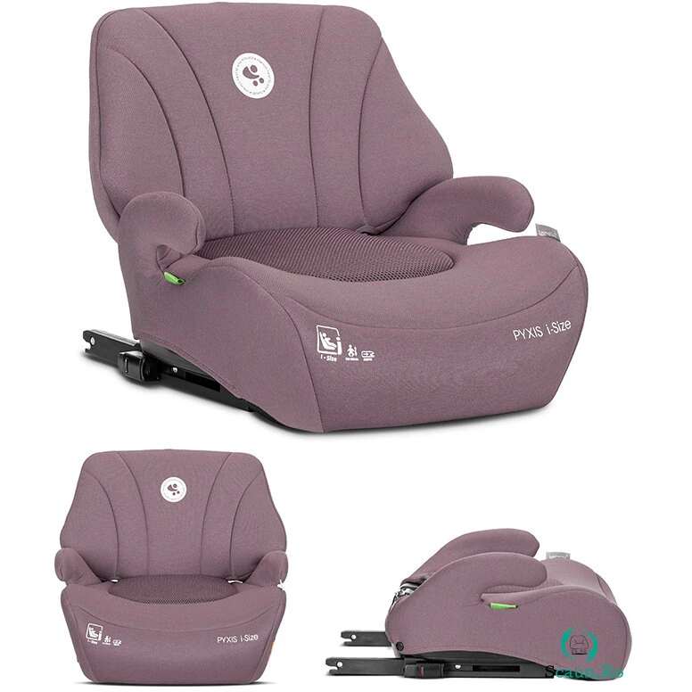 Inaltator Auto pentru Copii Pyxis i-Size Isofix tip Booster cu Spatar Detasabil 6-12 Ani 125-150 Cm Pink
