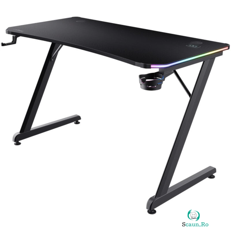 Trust Birou gaming RGB Trust GXT 709 Luminus, RGB, Negru