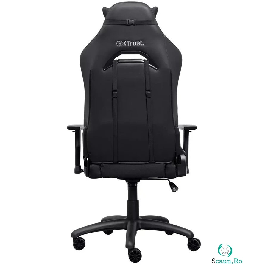 Trust Scaun gaming Trust GXT 719 Ruya, iluminare RGB, 5 roti, ridicare pe gaz clasa 4, adjustabil pe inaltime, material piele PU si plastic, greutate maxima suportata 150 kg, Negru