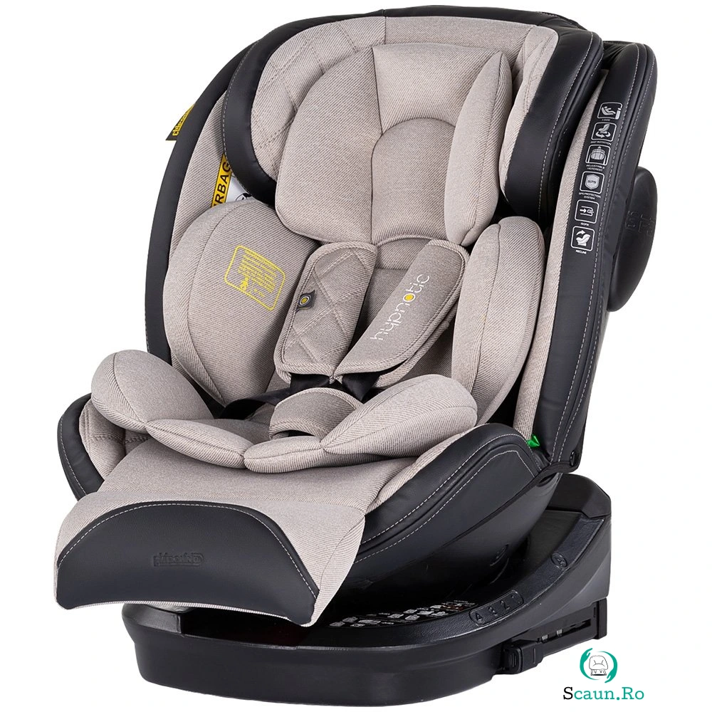 Scaun auto Chipolino Hypnotic Tiramisu I-Size 40-150 cm cu sistem Isofix Top tether Sezut rotativ