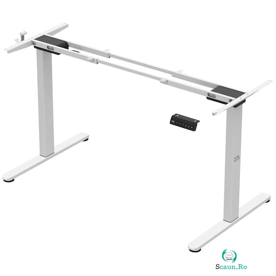 Mark Adler Cadru pentru birou, Mark Adler Xeno 4.5, cu inaltime reglabila electric, 72-118 cm, 3 Functii de Memorie, capacitate de sarcina 100 kg, Alb