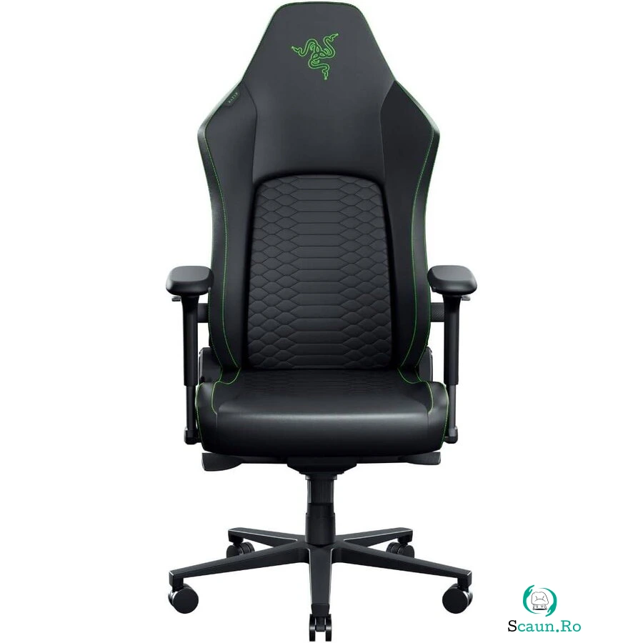 Razer Scaun Gaming Razer Iskur V2 NewGen, Ergonomic, Max 136 kg, Perna din spuma, Sistem HyperFlex, Cotiere 4D, Negru/Verde
