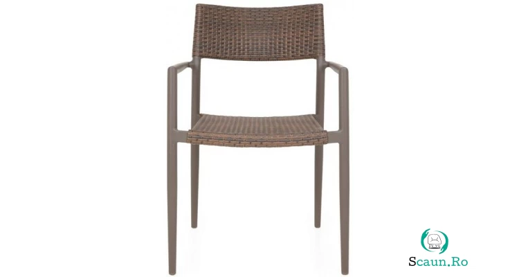 Scaun gradina superpozabil Soria 59.5x55x85.5cm maro-auriu