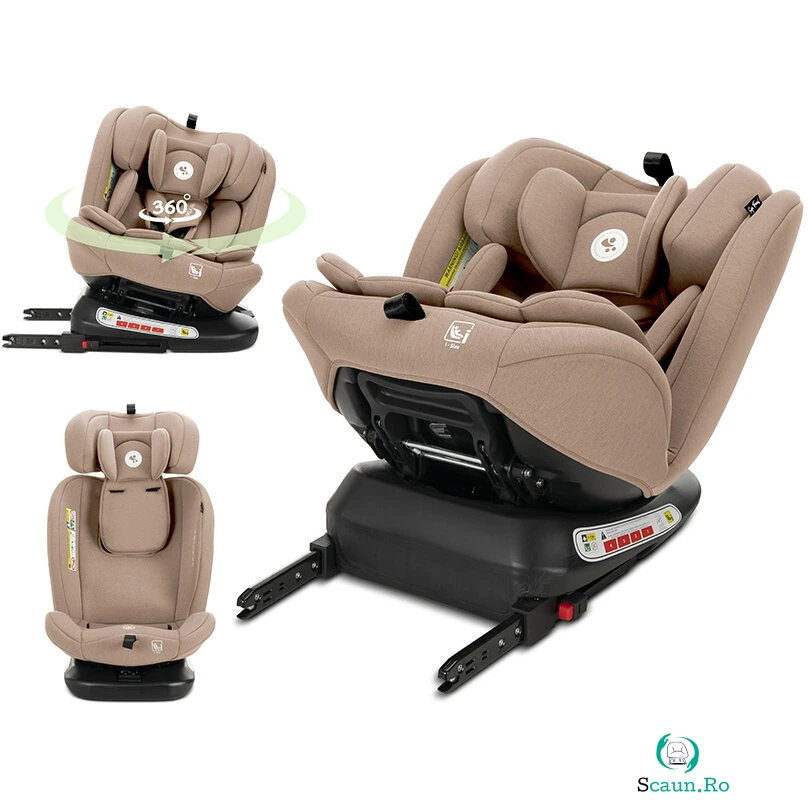 Scaun Auto Copii Capella i-Size Isofix Rotativ 360 Grade 0 Luni - 12 Ani 40-150CM Maxim 36CM Bej la 629.99 lei ron