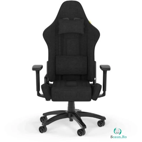 Scaun Gaming TC100 Relaxed Textil cu Tetiera Negru