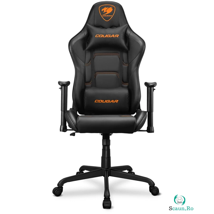 COUGAR GAMING Scaun gaming Cougar Armor Elite, Perna pentru cap si lombara, 160º inclinare, Negru-Portocaliu