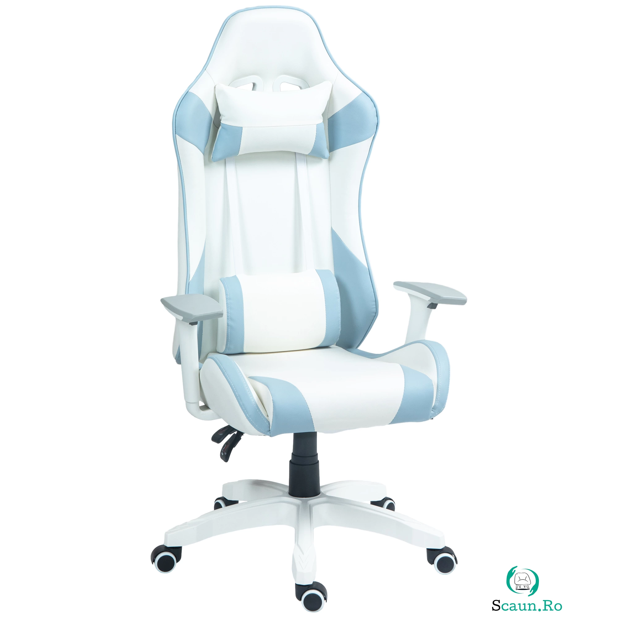 HOMCOM Scaun Gaming pentru computer din piele artificială | Aosom Romania la 499.99 lei ron