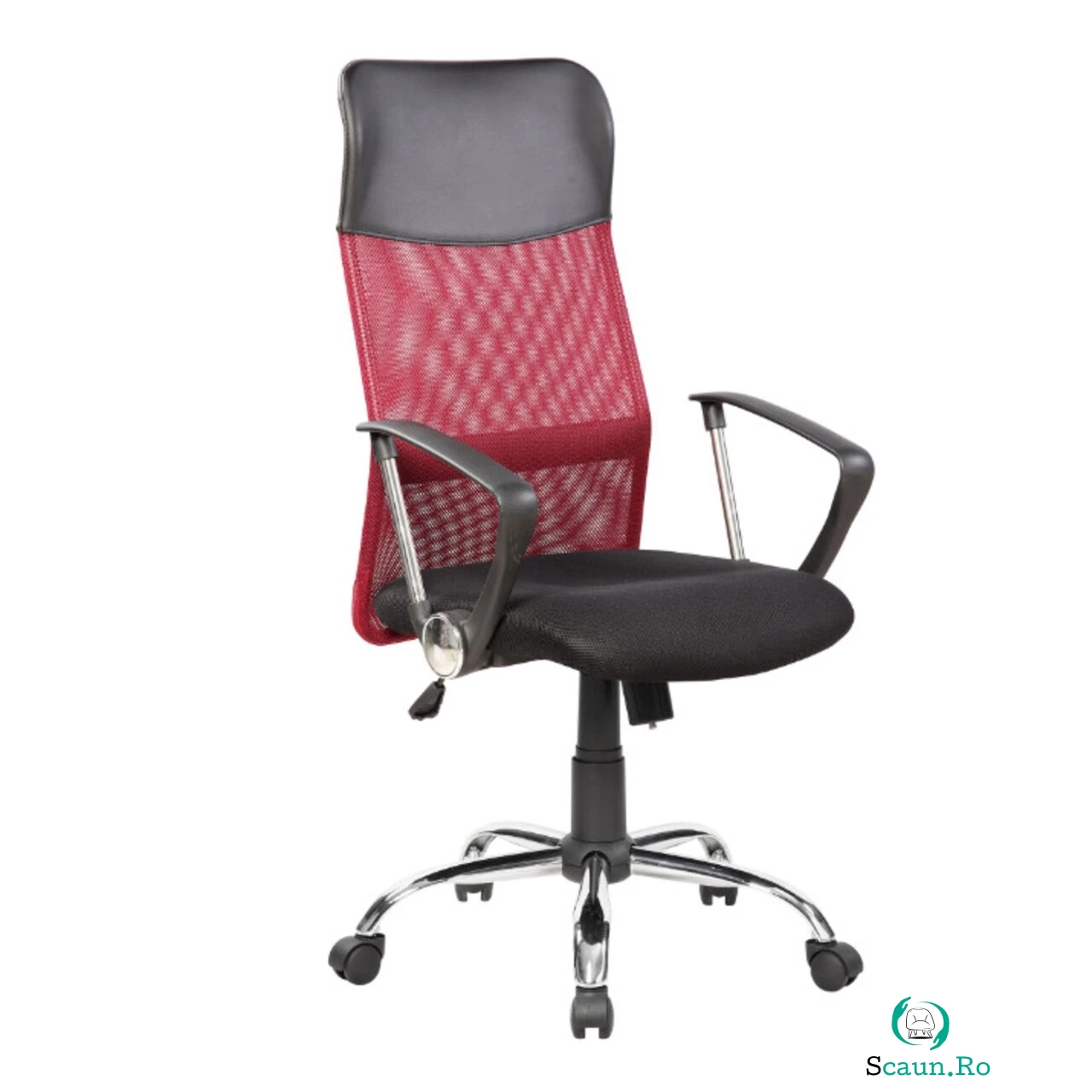 Scaun de birou ergonomic Bedora Lotte, Mesh, Negru/Rosu la 228.00 lei ron