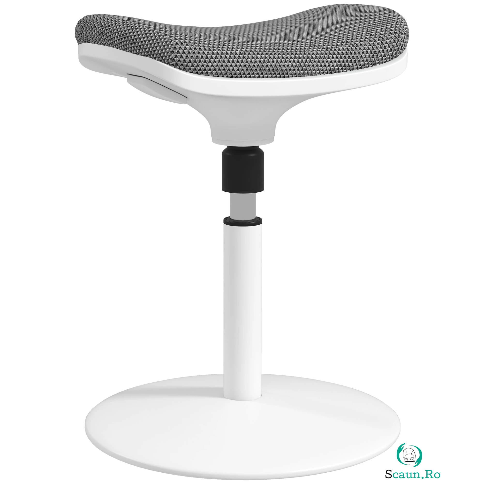 HOMCOM Scaun Oscilant fără Spate, Scaun de Birou în Picioare, Reglabil, Ergonomic, cu Mișcare de Balansare, 41.5x41.5x51.5-71.5 cm, Gri la 429.99 lei ron