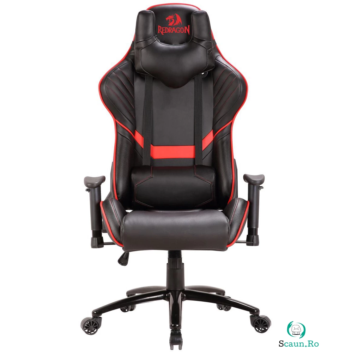 Scaun gaming Redragon Coeus C201-BR, Negru/Rosu